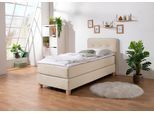 Boxspringbett HOME AFFAIRE "Fargo", beige, B:103cm L:207cm, Struktur fein (100% Polyester);Samtstoff (100% Polyester), Komplettbetten, Boxspringbett, inkl. Topper, in 3 Matratzenarten, in Samt- oder Strukturstoff