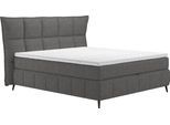 Boxspringbett COTTA "Sarah", grau (anthrazit), B:188cm L:215cm, 100% Polyester, Komplettbetten, Boxspringbett, inkl. Topper, 2 Matratzenkerne, Härtegrade H2, H3 oder H4