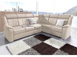 Ecksofa SIT & MORE "Basel L-Form", weiß (altweiß), B:261cm H:98cm T:211cm, Altara Nubuck, Luxus-Microfaser (100% Polyester;PRIMABELLE-Microfaser, Luxus-Microfaser (100% Polyester;SOFTLUX-Kunstleder;NaturLEDER (echtes Rindsleder), Sofas, Ecksofa, wahlweise mit Relaxfunktion
