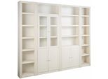 Bücherwand OTTO HOME "Bergen", weiß, B:255cm H:213cm T:27cm, Massivholz, Regale, Bücherwand, aus massivem schönen Kiefernholz, Breite 255 cm