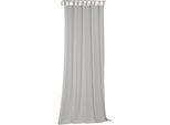 Vorhang WIRTH "Sunday", grau (hellgrau), B:142cm H:145cm, Jacquard, Baumwolle, Polyester, Gardinen, Vorhang, nach Maß