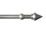 Gardinenstange GARESA "SEMARA", silber (silberfarben), L:180cm Ø:28mm, Kunststoff, Stahl, Gardinenstangen, Gardinenstange, Vorhanggarnitur, Kunststoff, verlängerbar, mit Ringe/2 Lauf Gleiter