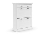 Schuhschrank OTTO HOME "Motala", weiß, B:80cm H:105cm T:30cm, Holzwerkstoff, Schränke, Schuhschrank, mit 2 Klappen u. 1 Schublade, Platz für 12-14 paar Schuhe, Höhe 105 cm