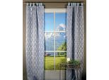 Gardine "Blausee" Gr. 1, blau, B:105cm H:225cm, Baumwolle, Seide, Viskose, HOSSNER - ART OF HOME DECO, Gardinen, Gardine, Schlaufenschal mit floralem Muster