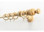 Gardinenstange GARESA "BAROCK", beige (natur), L:600cm Ø:35mm, Holzwerkstoff, Gardinenstangen, Gardinenstange, rustikale Vorhanggarnitur Holz, verlängerbar, mit Ringe/2 Lauf Gleiter