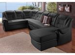 Wohnlandschaft SIT & MORE "Bellevue U-Form", schwarz, B:327cm H:94cm T:217cm, PRIMABELLE-Microfaser (100% Polyester);SOFTLUX-Kunstleder;NaturLEDER (echtes Rindsleder), Sofas, Wohnlandschaft, wahlweise mit Bettfunktion