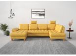 Wohnlandschaft SIT & MORE "Westham U-Form", gelb (dijon), B:338cm H:88cm T:172cm, 100% Polyester, Sofas, Wohnlandschaft, wahlweise mit Bettfunktion, Bettkasten, Sitztiefenverstellung