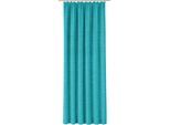 Vorhang WIRTH "Trondheim B", blau (türkis), B:132cm H:165cm, Chenille, Polyacryl, Gardinen, Vorhang, nach Maß