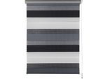 Doppelrollo MYDECO "Just-Triple" Gr. 1, grau (grau, weiß), B:100cm H:160cm, Polyester, Rollos, Doppelrollo