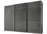 Schwebetürenschrank STAUD "Sonate Lucca, Made in Germany", grau (vulkanglas), B:298cm H:222cm T:68cm, Holzwerkstoff, Schränke, Schwebetürenschrank, Mit vier verschiedenen Ausstattungsvarianten