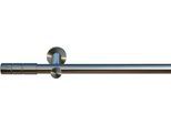 Gardinenstange INDEKO "Hamburg", silber (edelstahlfarben), L:160cm Ø:20mm, Metall, Gardinenstangen, Gardinenstange, Komplett-Set inkl. Montagematerial