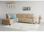 Ecksofa SIT & MORE "Sinatra L-Form", braun (macchiato), B:251cm H:85cm T:220cm, 100% Polyester, Sofas, Ecksofa, mit Ottomane, optional mit Kopfteilverstellung und Armteilfunktion