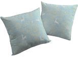 Dekokissen WIRTH "Swift" Gr. 2, blau (blau, gemustert), B:50cm L:50cm, Baumwolle, Dekokissen_Sitzkissen_Kissenhüllen, Dekokissen, Kissenhülle ohne Füllung, 2 Stück