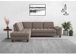 Ecksofa SIT & MORE "Westham L-Form", grau (taupe), B:261cm H:88cm T:179cm, 90% Polyester 10%Polyamid, Sofas, Ecksofa, mit Ottomane, mit oder ohne Bettfunktion, Bettkasten, Verstellung