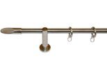 Gardinenstange GARESA "MARBELLA" Gr. 4, silber (edelstahlfarben), L:240cm Ø:20mm, Metall, Gardinenstangen, Gardinenstange, Vorhanggarnitur, verlängerbar, Wandmontage, mit Ringe und Haken
