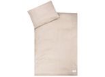 Kinderbettwäsche JULIUS ZÖLLNER "Baby- und Kinderbettwäsche aus 100% Musselin", beige (sand), B/L: 100cm x 135cm, 1 Stk., 1 Stk., Musselin, B/L: 40cm x 60cm, 2 Stk., Musselin, Obermaterial: 100% Baumwolle, Bettwäsche, Kinderbettwäsche, erhältlich in den Größen 80x80+35x40cm und 100x135+40x60cm