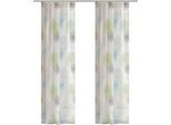 Vorhang HOME WOHNIDEEN "RAWLINS" Gr. 4, grün, B:140cm H:245cm, Voile, Polyester, Gardinen, Vorhang, 2er Pack Zugbandschal RAWLINS bedruckt