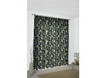 Vorhang WIRTH "Oakham" Gr. 5, schwarz (schwarz, grün), B:132cm H:255cm, Jacquard, Polyester, Gardinen, Vorhang