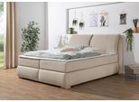 Boxspringbett HOME AFFAIRE "Breitenthal", beige, B:192cm L:222cm, Komplettbetten, Boxspringbett, abnehmbare Rückenkissen mit Klettband