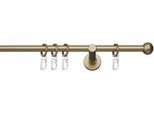 Gardinenstange INDEKO "Formentor" Gr. 3, gold (goldfarben, messingfarben), L:200cm Ø:12mm, Stahl, Gardinenstangen, Gardinenstange, Komplett-Set inkl. Ringen und Montagematerial