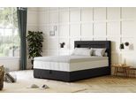 Boxbett COTTA "Kelly", schwarz, B:125cm L:207cm, 100% Polyester, Komplettbetten, Boxbett, ausgestattet mit LED-Licht, inkl. Bettkasten