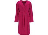 Unisex-Bademantel VOSSEN "Lynn, ideal für Sauna & Spa, Hotelbademantel, Morgenmantel" Gr. L, lila (cranberry), L:120cm, Wirkvelours, Hausmäntel, Unisex-Bademantel
