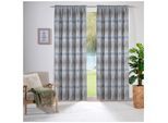 Vorhang WECKBRODT "Kilian", blau (blau, grau), B:140cm H:160cm, Polyester, Gardinen, Vorhang, Gardine, Store, Dekoschal, blickdicht
