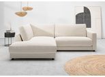 Ecksofa HOME AFFAIRE "Ecksofa Jiro, L-Form, große Sitztiefe, Breite 252 cm", nature, B:252cm H:85cm T:224cm, 100% Polyester, Sofas, Ecksofa, lose Sitz- & Rückenkissen, weicher Polsteraufbau, komfortabel & modern