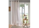 Vorhang HEINE HOME Gr. 2, beige (sand, weiß), B:135cm H:175cm, Polyester, Gardinen, Vorhang