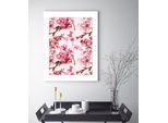 Bild QUEENCE "Ellie", pink (farbe rahmen: weiß, farbe bild(er): pink), B:30cm H:40cm, Acrylglas, Holz, Papier, Bilder, Bild, gerahmt, Blumen