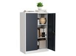 Aktenschrank VCM "Büroschrank Stahlschrank abschließbar Malivo 3fach", schwarz (weiß, anthrazit), B:80cm T:40cm, Obermaterial: 100% Metall MT., Schränke, Aktenschrank