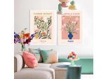 Bild mit Rahmen REINDERS "Blumen", rosa (farbe bild(er): rosa), B:50cm H:70cm T:2,2cm, MDF, Bilder, Bild mit Rahmen