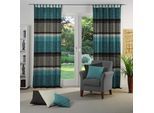 Vorhang WIRTH "Maribor" Gr. 1, blau (petrol), B:132cm H:145cm, Jacquard, Baumwolle, Polyester, Gardinen, Vorhang