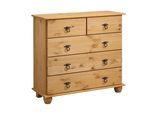Kommode OTTO HOME "Finca", beige (natur gebeizt, gewachst), B:82cm H:78cm T:30cm, MDF, Massivholz, Sideboards, Kommode, aus massivem Kiefernholz, mit Schubladen für Stauraummöglichkeiten