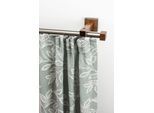 Gardinenschiene GARESA "Cubus, Quad Innenlauf", braun (chromfarben, nussbaum), L:120cm, Gardinenstangen, Gardinenschiene, Innenlauf-Vorhanggarnitur, verlängerbar, Holz-Aluminium