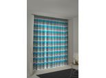Vorhang WIRTH "Menorca" Gr. 2, blau (türkis), B:135cm H:175cm, Baumwolle, Polyester, Gardinen, Vorhang