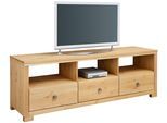 TV-Board OTTO HOME "Gotland", beige (gelaugt geölt), B:147cm H:51cm T:40cm, Sideboards, TV-Board, Breite 147 cm, mit Schubladen und offenen Fächern, Massivholz, FSC