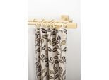 Gardinenstange GARESA "CUBUS", beige (natur), L:360cm Ø:20mm, Holzwerkstoff, Gardinenstangen, Gardinenstange, Vorhanggarnitur, verlängerbar, Endknopf eckig, mit Ringe