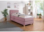 Boxspringbett HOME AFFAIRE "Fargo", lila (flieder), B:103cm L:207cm, Struktur fein (100% Polyester);Samtstoff (100% Polyester), Komplettbetten, Boxspringbett, inkl. Topper, in 3 Matratzenarten, in Samt- oder Strukturstoff