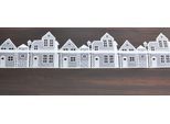 Fensterdekoration STICKEREIEN PLAUEN "Häuser" Gr. 2, weiß, B:63cm H:13cm, Polyester, Fensterbilder, Fensterdekoration, Fensterdekoration "Häuser"