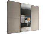 Schwebetürenschrank STAUD "Sinfonie Plus, edles Design in hochwertiger Qualität, Made in Germany", beige (sand), B:249cm H:240cm T:68cm, Holzwerkstoff, Schränke, Schwebetürenschrank, Mit Spiegeltüre und vier verschiedenen Ausstattungsvarianten