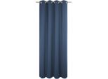 Vorhang WIRTH "Umea" Gr. 4, blau (dunkelblau), B:132cm H:245cm, Jacquard, Polyester, Gardinen, Vorhang