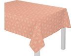 Tischdecke ADAM "Retro Floret" Gr. 2, orange (papaya), B:130cm L:220cm, Bio-Baumwolle, Tischdecken, Tischdecke, aus 100% Bio-Baumwolle
