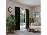 Vorhang nach Maß NEUTEX FOR YOU "VELVETDREAM", schwarz, B:137cm H:230cm, Jacquard, Obermaterial: 100% Polyester, Gardinen nach Maß, Vorhang nach Maß, Uni Blackout mit samtiger Oberfläche