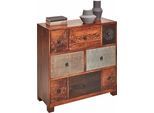 Kommode OTTO HOME "Mahar", bunt (braun, bunt), B:85cm H:85cm T:35cm, Sideboards, Kommode, Breite 85 cm