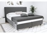 Boxspringbett "Sven", grau (anthrazit), L:210cm, 100% Polyester;Polsterwatte: 100% Polyester, WESTFALIA SCHLAFKOMFORT, Komplettbetten, Boxspringbett, inkl. Zierkissen, wahlweise mit und ohne Kaltschaum-Topper