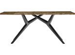 Esstisch SIT, bunt (bunt, antikschwarz, antikschwarz, bunt), B:220cm H:73cm T:100cm, Platte Altholz lackiert, Gestell Metall, Tische, Esstisch, Platte Altholz lackiert