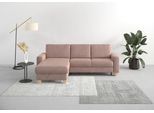 Ecksofa HOME AFFAIRE "Summer L-Form", rosa (altrosa), B:249cm H:91cm T:164cm, 95% Polyester, 5% Polyamid, Sofas, Ecksofa, mit Recamiere, mit oder ohne Bettfunktion und Bettkasten, Cord-Bezug