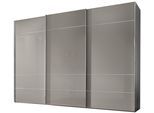 Schwebetürenschrank STAUD "Sonate Lucca, Made in Germany", grau (saphirglas), B:249cm H:222cm T:68cm, Holzwerkstoff, Schränke, Schwebetürenschrank, Mit vier verschiedenen Ausstattungsvarianten