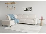 Ecksofa SIT & MORE "Sinatra L-Form", beige (creme), B:251cm H:85cm T:220cm, 100% Polyester, Sofas, Ecksofa, mit Ottomane, optional mit Kopfteilverstellung und Armteilfunktion